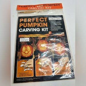 Vintage Perfect Pumpkin Carving Kit 1988–New Sealed In Package W Carver-Patterns